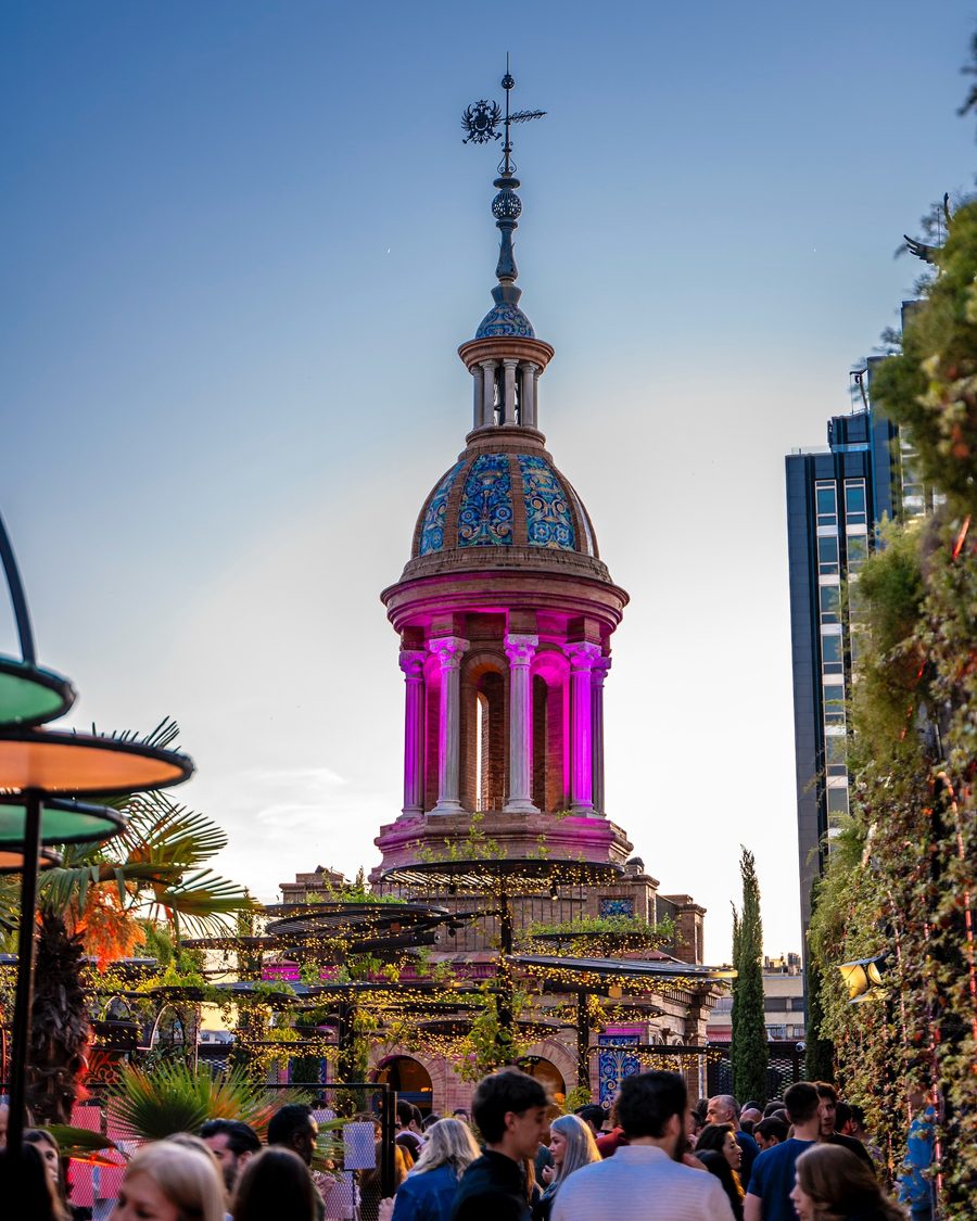 El templete de la Terraza ABC al atardecer